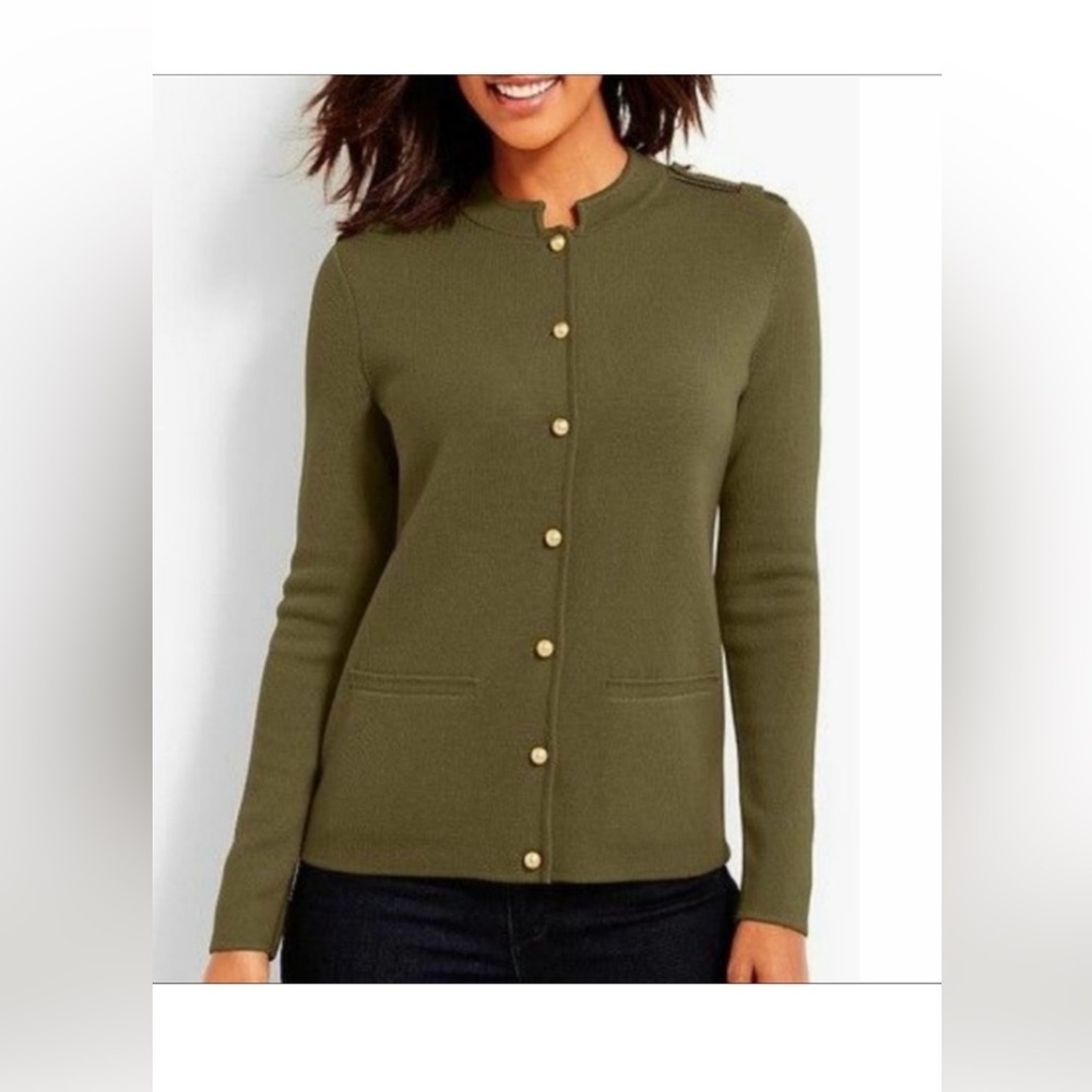 Talbots Military Style Pure Merino Wool
Cardigan Sweater - Picture 5 of 11